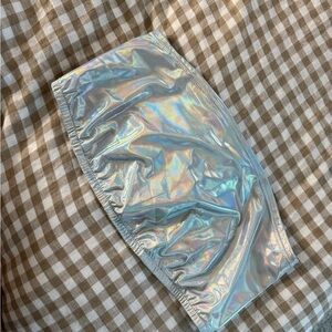 Holographic Silver Tube Top